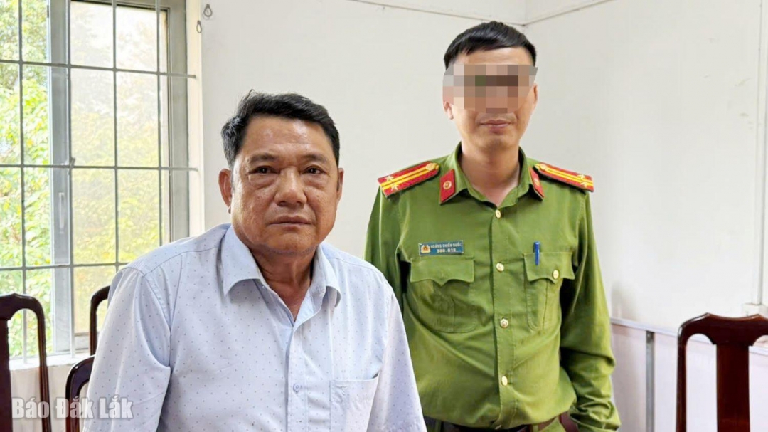 Đối tượng Thân Văn Giang bị bắt.
