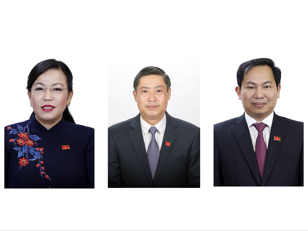 Từ trái qua phải: Bà Nguyễn Thanh Hải, ông Nguyễn Hữu Đông, ông Lê Quang Mạnh. Ảnh: chinhphu.vn