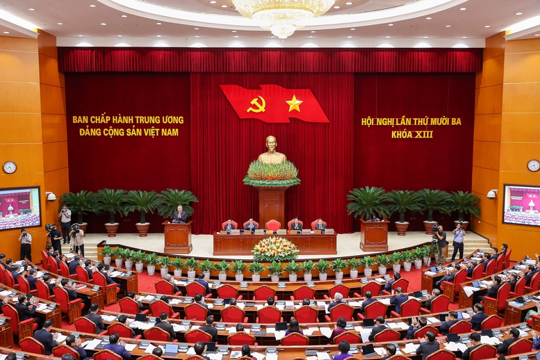 Tổng Bí thư Tô Lâm phát biểu khai mạc Hội nghị lần thứ 13, Ban Chấp hành Trung ương Đảng khoá XIII. Ảnh: VGP