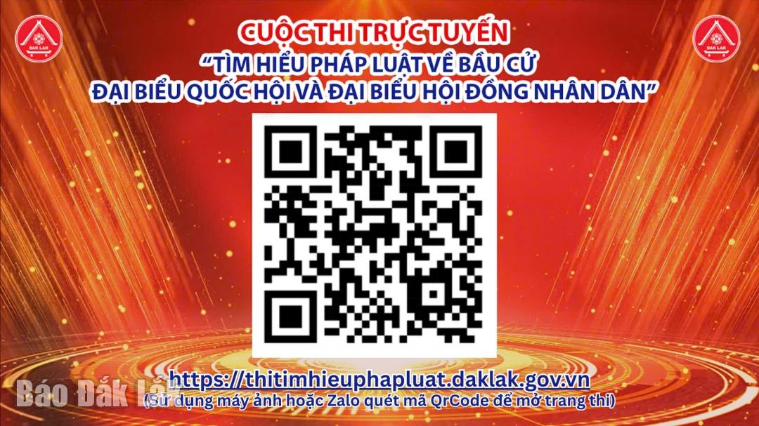 Thí sinh quét mã QR để tham dự cuộc thi.