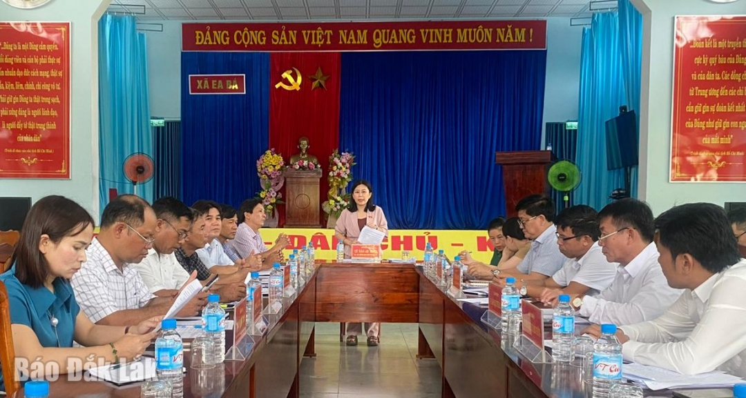 Đồng chí Lê Đào An Xuân, Phó Trưởng Đoàn chuyên trách Đoàn ĐBQH tỉnh phát biểu kết luận buổi làm việc.