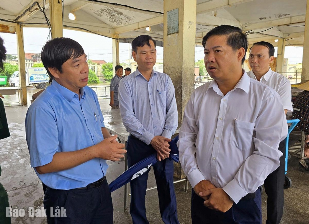 Bí thư Tỉnh ủy Lương Nguyễn Minh Triết tìm hiểu tình hình quản lý tàu cá tại cảng cá Đông Tác.