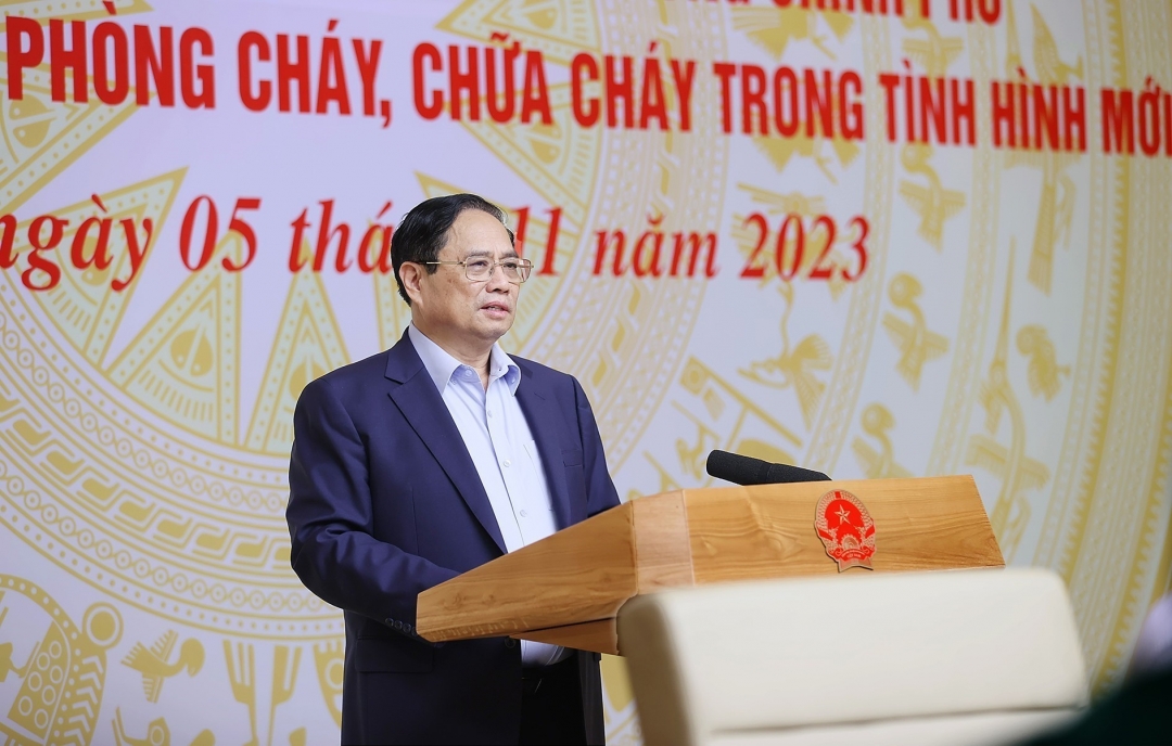 Thủ tướng Chính phủ Phạm Minh Chính phát biểu tại hội nghị. Ảnh: TTXVN.