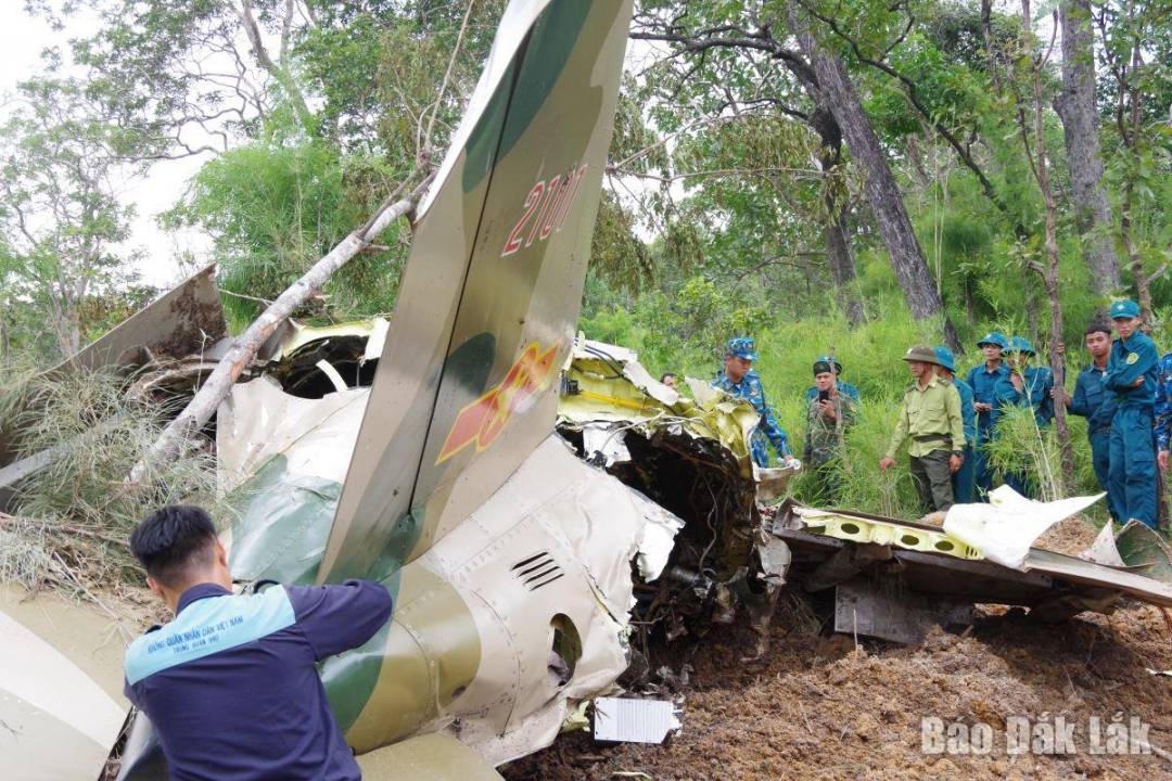 Phát hiện máy bay Yak-130 rơi trong khu vực Vườn Quốc gia Yok Don. Ảnh: Quốc Khánh