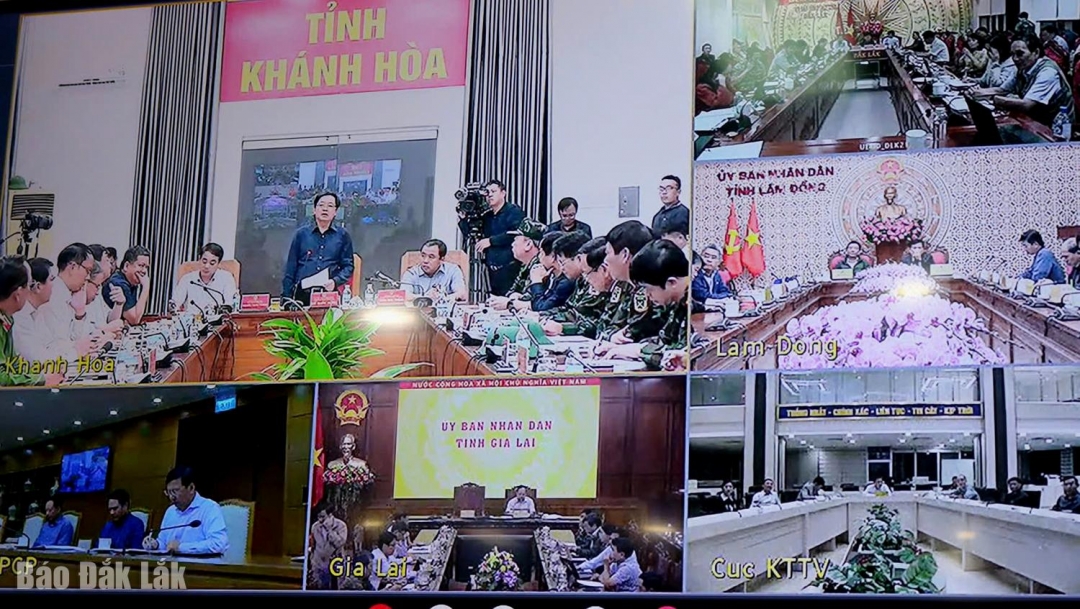 Các địa phương tham gia họp trực tuyến.