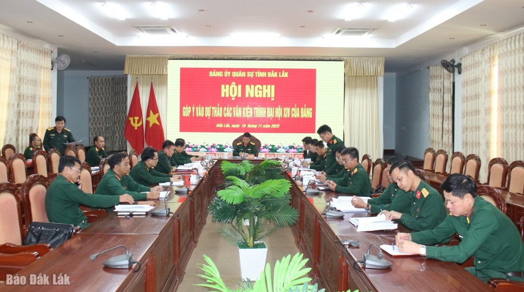 Đảng ủy Quân sự tỉnh triển khai hội nghị góp ý dự thảo các văn kiện trình Đại hội XIV của Đảng.