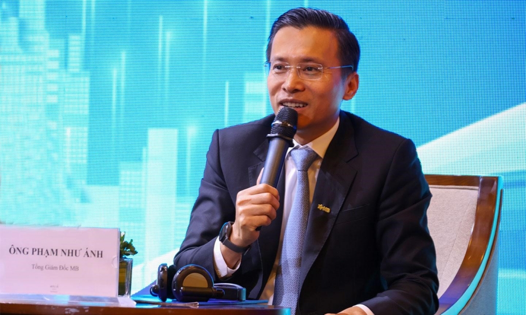 Tổng giám đốc Phạm Như Ánh khẳng định MB luôn đồng hành cùng doanh nghiệp bằng những giải pháp tài chính “may đo”, ứng dụng công nghệ hiện đại nhằm tối ưu hóa chi phí và nâng cao hiệu quả vận hành cho khách hàng.