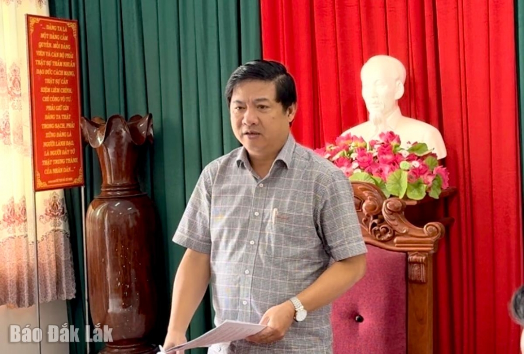 Ủy viên dự khuyết Trung ương Đảng, Bí thư Tỉnh ủy Lương Nguyễn Minh Triết phát biểu tại buổi làm việc.