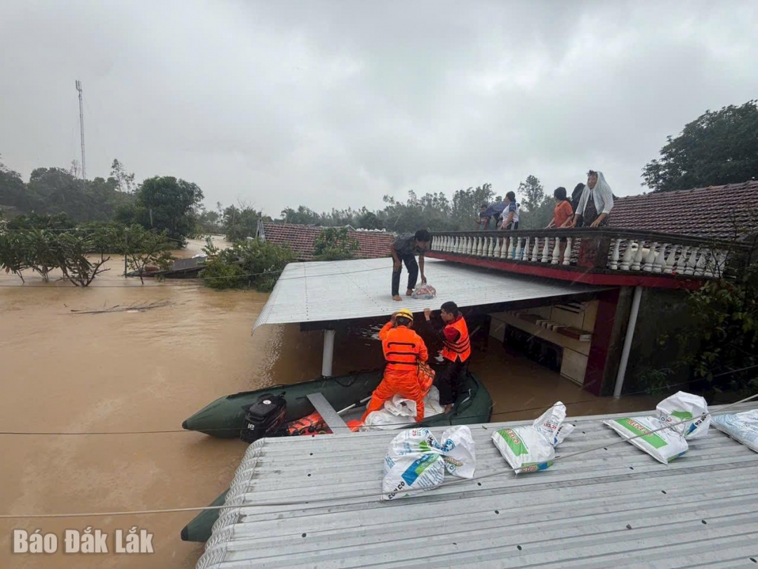 Đến chiều 21/11, nhiều khu vực ở phường Tuy Hòa, Phú Hòa vẫn mênh mông nước.