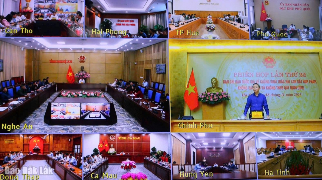 Các điểm cầu trực tuyến tham dự Phiên họp thứ 22.