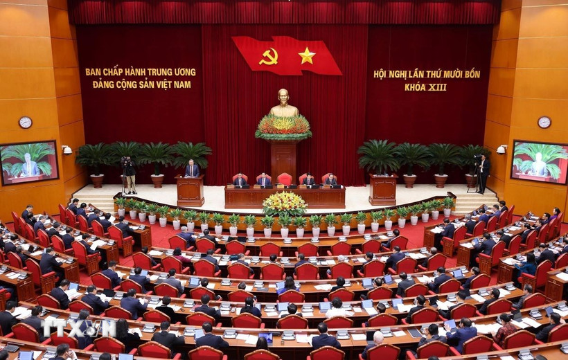 Phiên khai mạc Hội nghị lần thứ 14 Ban Chấp hành Trung ương Đảng khóa XIII. Ảnh: TTXVN