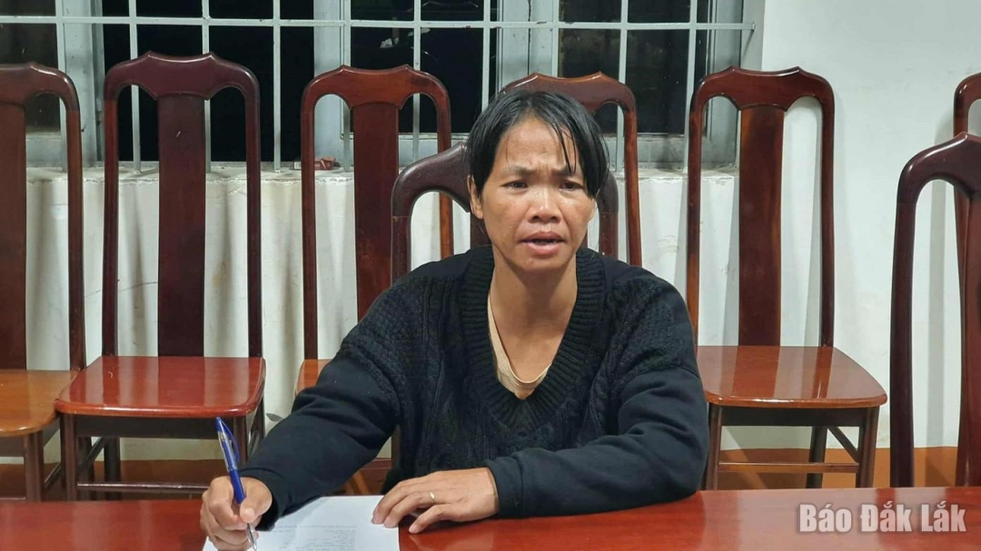 Đối tượng Nguyễn Thị Lê tại cơ quan công an.