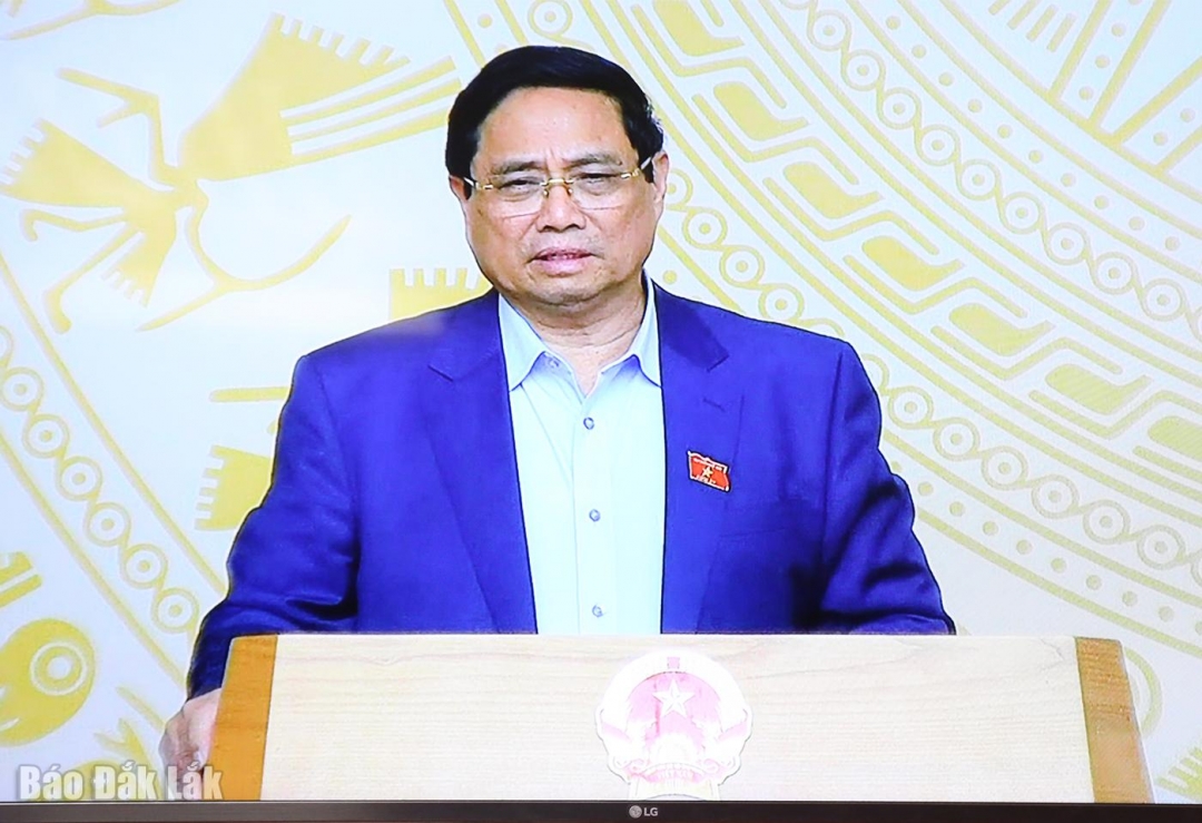 Thủ tướng Chính phủ Phạm Minh Chính phát biểu tại cuộc họp