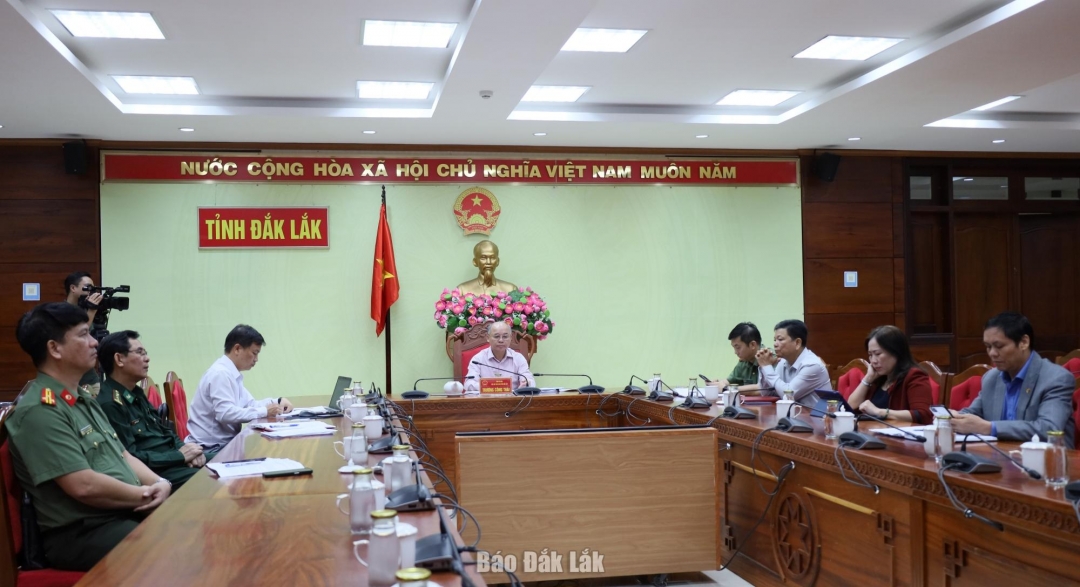 Phó Chủ tịch UBND tỉnh Trương Công Thái chủ trì tại điểm cầu tỉnh Đắk Lắk.