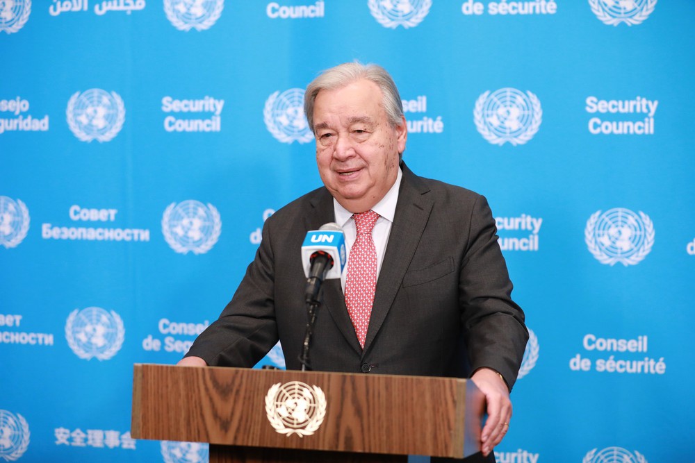 Ông Antonio Guterres phát biểu với báo giới tại New York, Mỹ. Ảnh: TTXVN