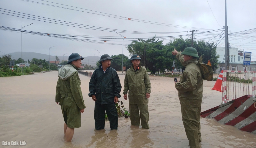 Bí thư Tỉnh ủy Lương Nguyễn Minh Triết kiểm tra trực tiếp tình hình mưa lũ ở các tỉnh phía Đông của tỉnh.