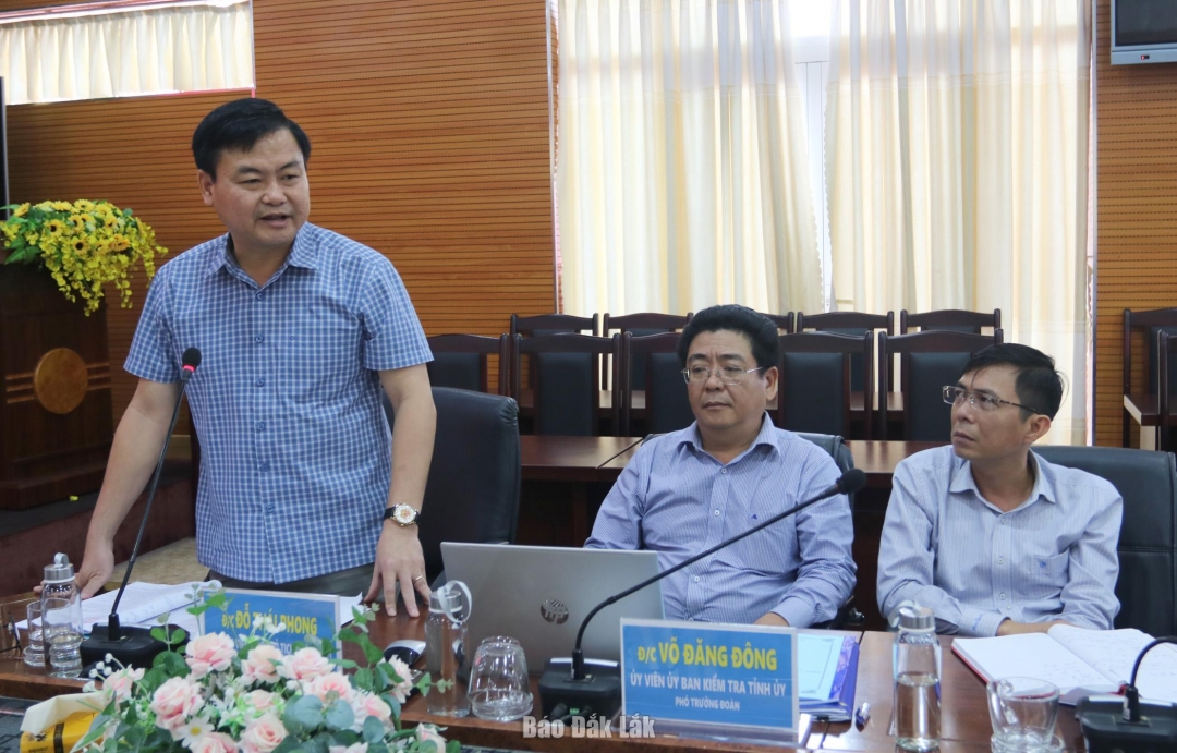 Phó Chủ tịch HĐND tỉnh Đỗ Thái Phong phát biểu ý kiến tại buổi giám sát.