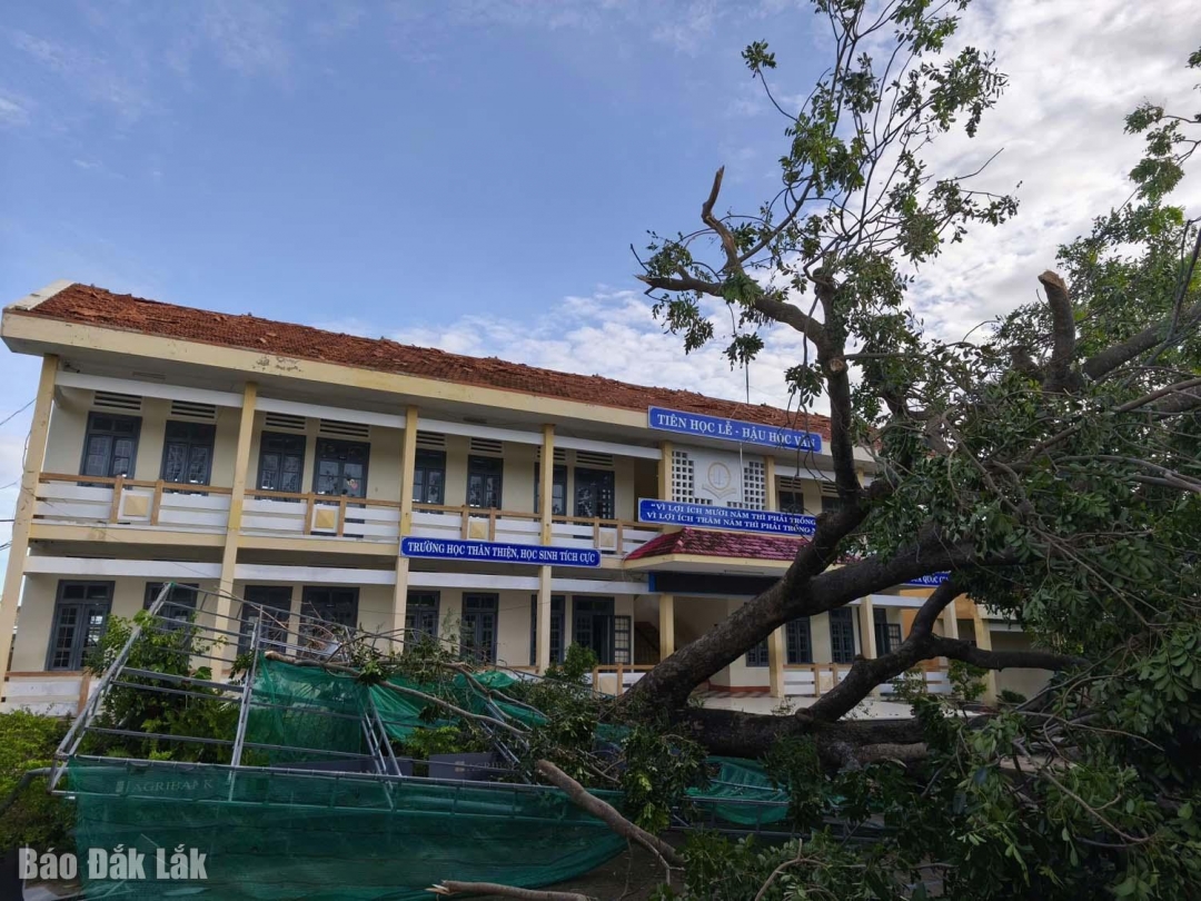 Nhiều trường học cũng bị ảnh hưởng nặng nề, cần được khắc phục sớm.