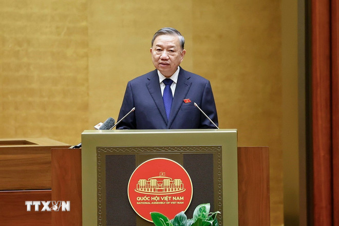 Tổng Bí thư Tô Lâm phát biểu. Ảnh: TTXVN