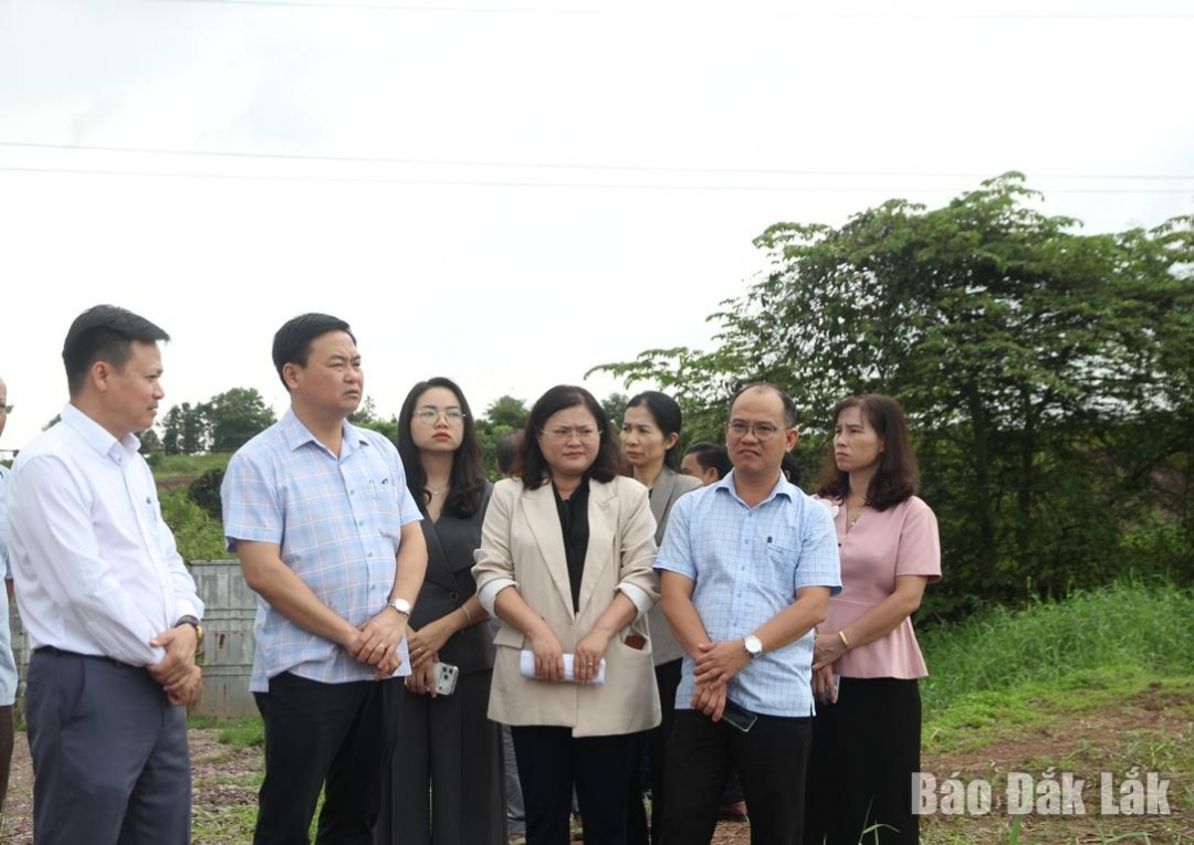 Tỉnh ủy viên, Phó Chủ tịch HĐND tỉnh Đỗ Thái Phong cùng đoàn giám sát kiểm tra thực tế tại một trang trại trên địa bàn.