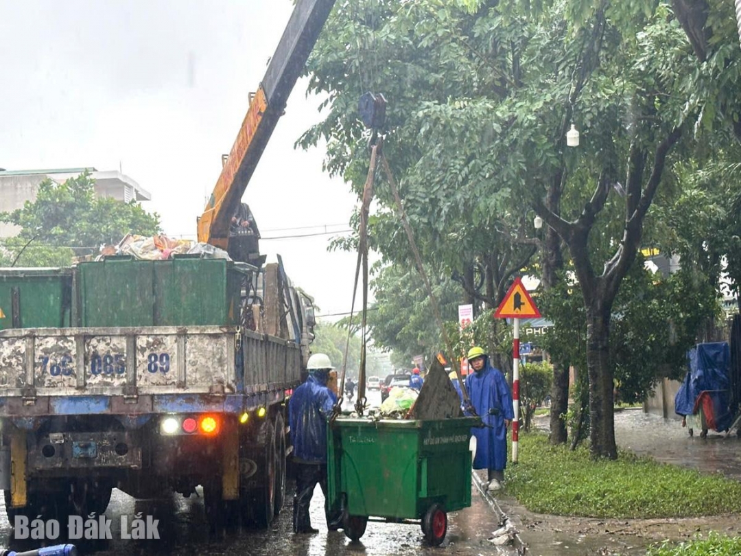 Các xe thu gom rác được huy động hết công suất.