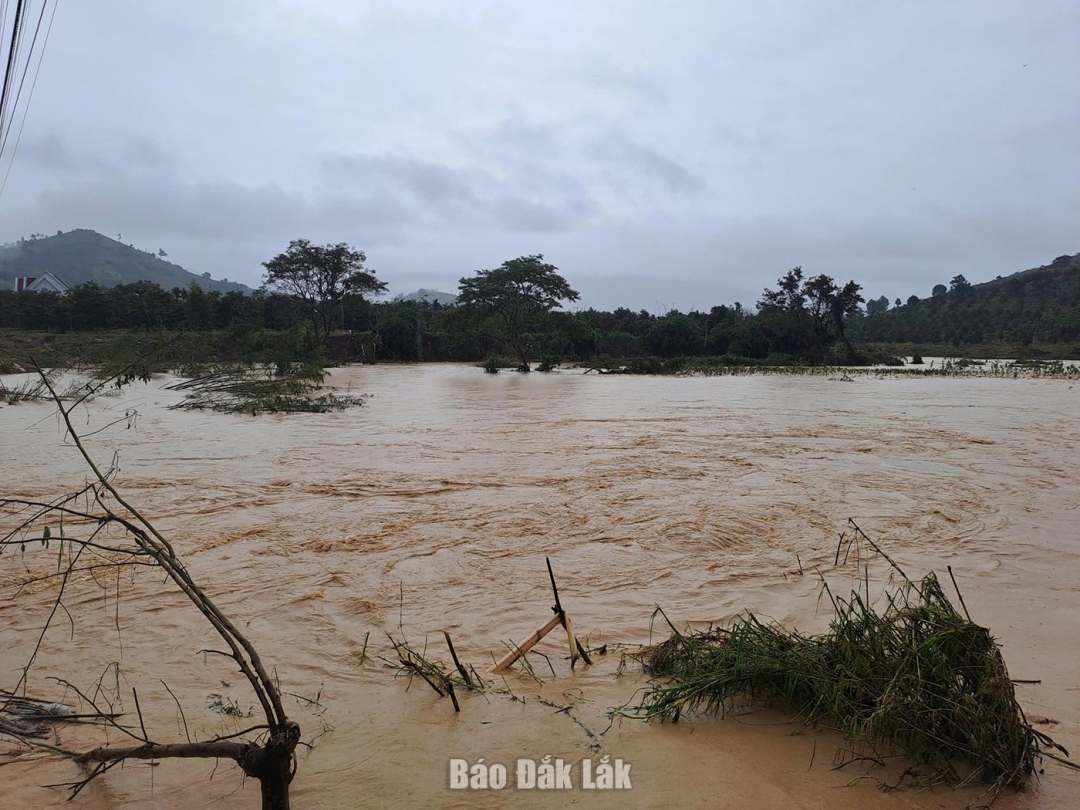 Một khu vực tại xã Yang Mao bị ngập lụt