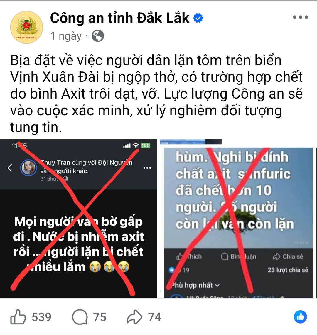 Các hành vi tung tin sai sự thật sẽ bị xử lý theo quy định.