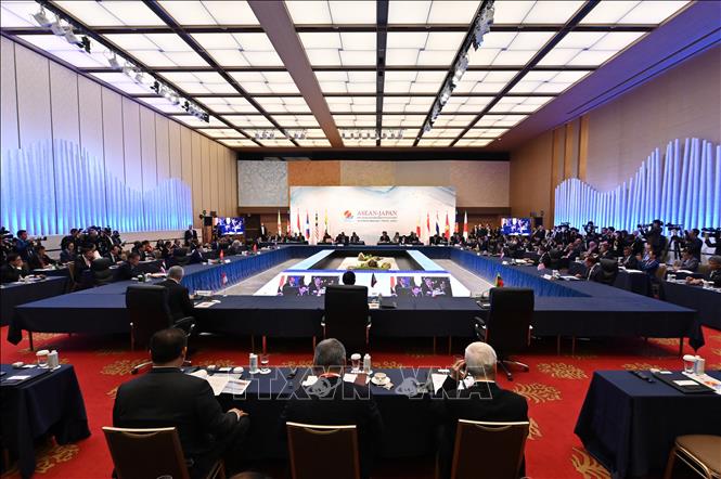 Quang cảnh Hội nghị cấp cao kỷ niệm 50 năm quan hệ ASEAN - Nhật Bản tại Tokyo ngày 17/12/2023. Ảnh: AFP/TTXVN