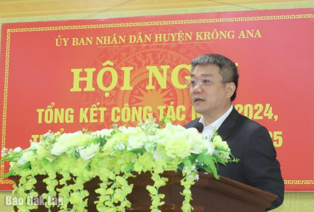 Ông Nguyễn Thanh Vũ – Phó Bí thư Huyện ủy, Chủ tịch UBND huyện quán triệt nhiệm vụ năm 2025.