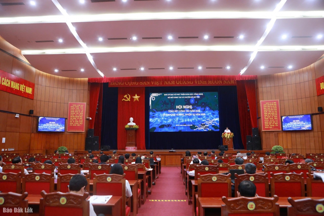 Quang cảnh hội nghị tại điểm cầu Tỉnh uỷ Đắk Lắk