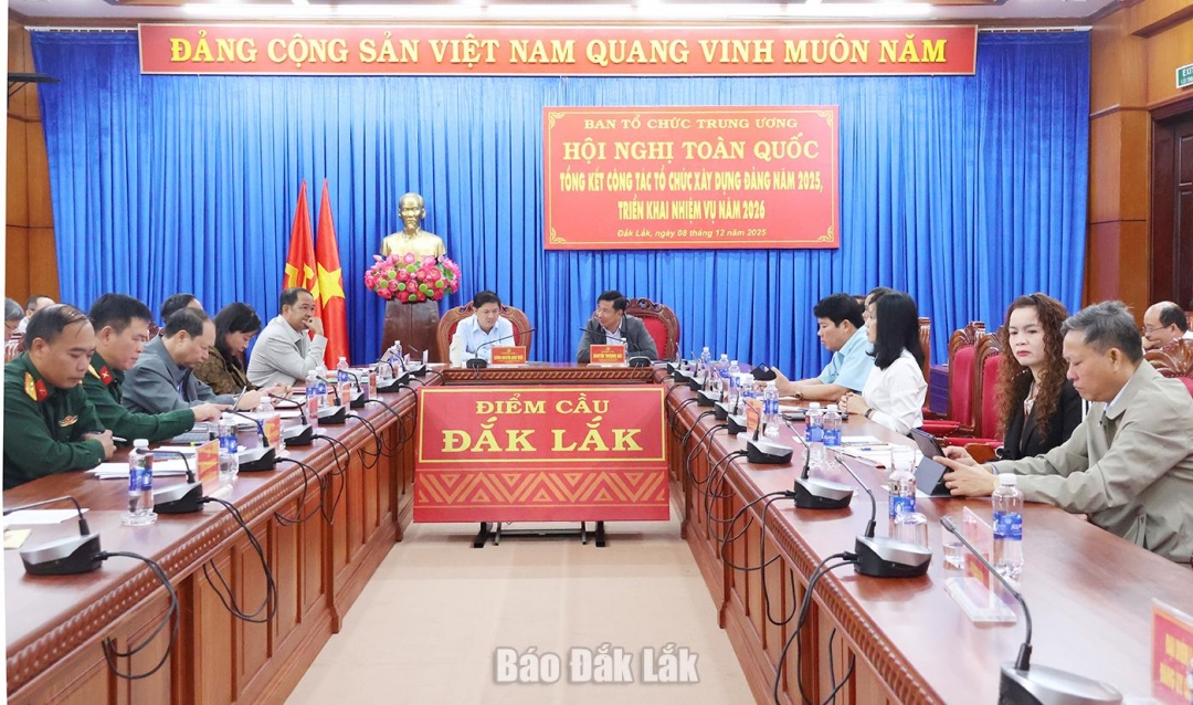 Quang cảnh hội nghị tại điểm cầu Đắk Lắk