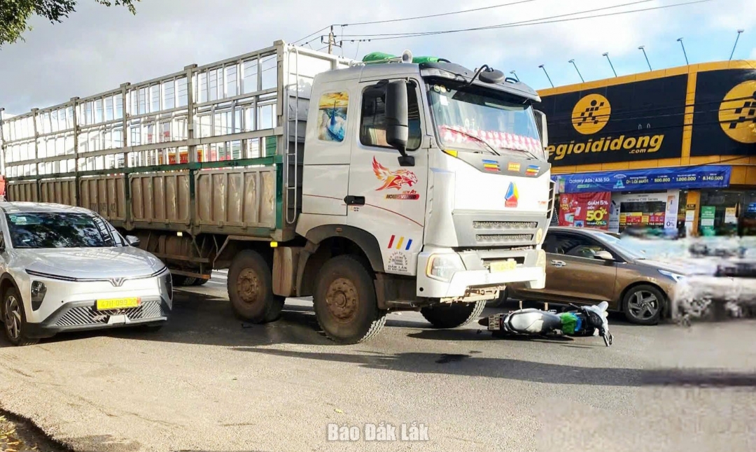 Hiện trường vụ tai nạn.