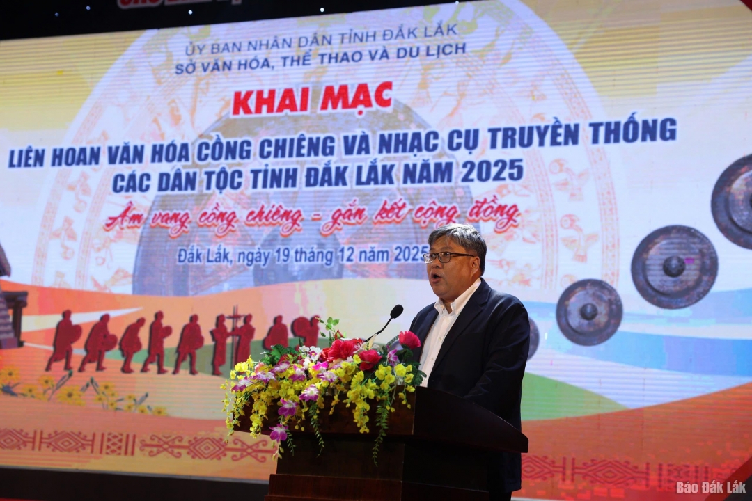 Khai mạc Liên hoan Văn hóa cồng chiêng và nhạc cụ truyền thống các dân tộc năm 2025 Phó