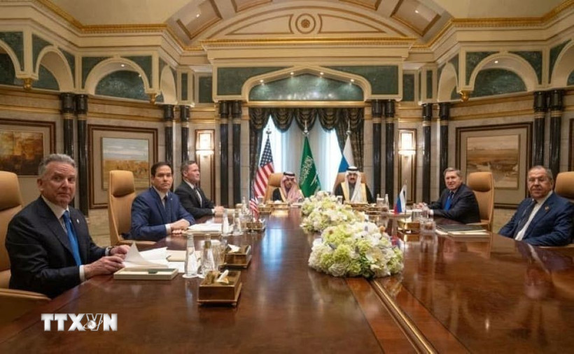 Hình ảnh cuộc đàm phán Nga-Mỹ diễn ra ở Riyadh, Saudi Arabia, ngày 18/2/2025. Ảnh: TTXVN