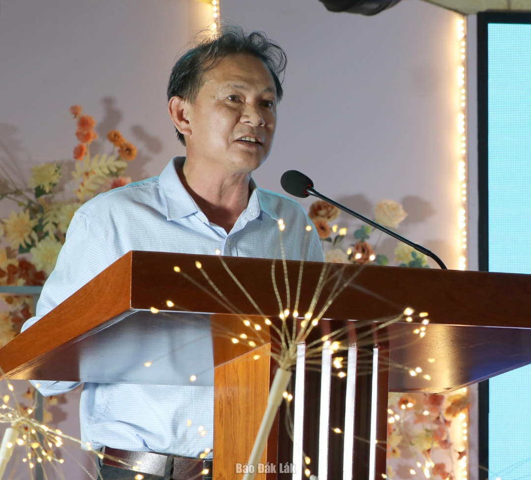 Bí thư Đảng ủy, Chủ tịch HĐND xã Xuân Lộc Trần Xuân Đạt phát biểu tại chương trình ký kết.