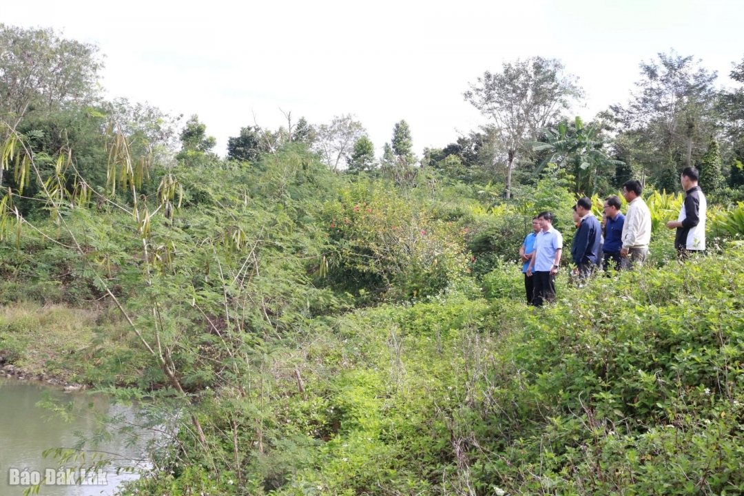Phó Chủ tịch UBND tỉnh Nguyễn Thiên Văn kiểm tra hiện trường xảy ra vụ đuối nước.