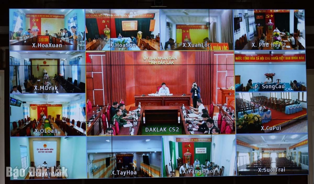 Các xã, phường tham gia cucoj họp trực tuyến