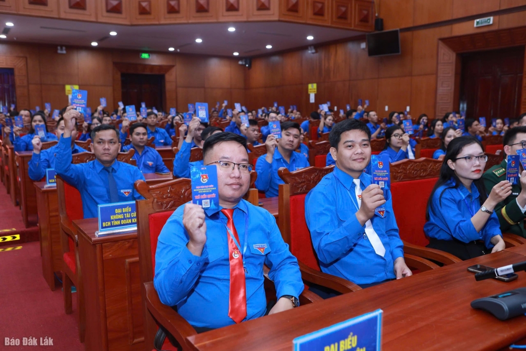 Đại biểu biểu quyết thông qua Nghị quyết Đại hội.