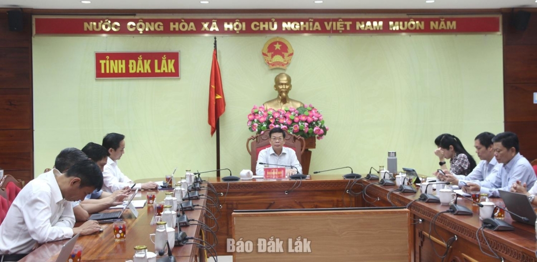 Các đại biểu tham dự hội nghị tại điểm cầu tỉnh Đắk Lắk.