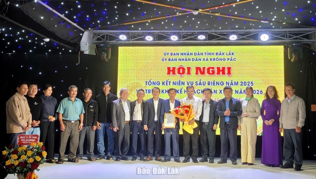 Tổ giám sát sản xuất – chất lượng sầu riêng theo chuỗi liên kết ra mắt trong dịp Hội nghị tổng kết hoạt động ngành hàng sầu riêng năm 2025.