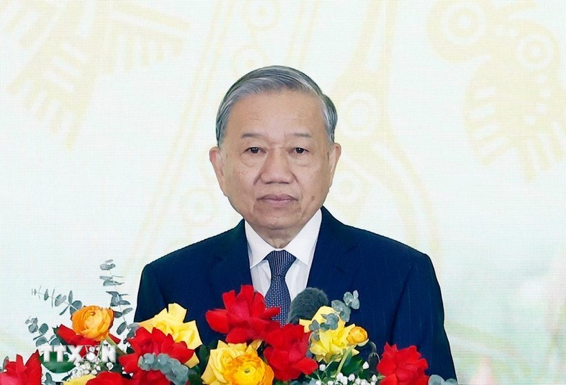 Tổng Bí thư Tô Lâm phát biểu chỉ đạo hội nghị. Ảnh: TTXVN