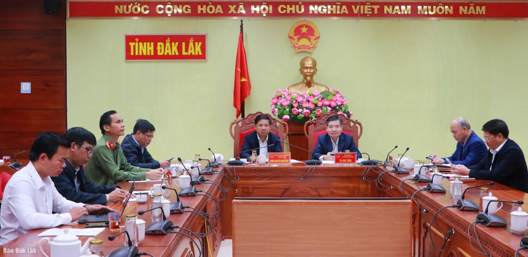 Quang cảnh cuộc họp tại điểm cầu tỉnh Đắk Lắk.