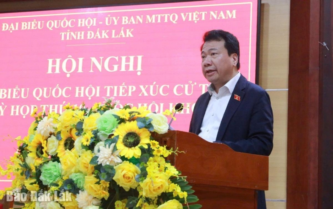 Phó Chủ nhiệm Ủy ban Pháp luật và Tư pháp của Quốc hội Ngô Trung Thành thông tin kết quả của Kỳ họp thứ 10 đến cử tri.
