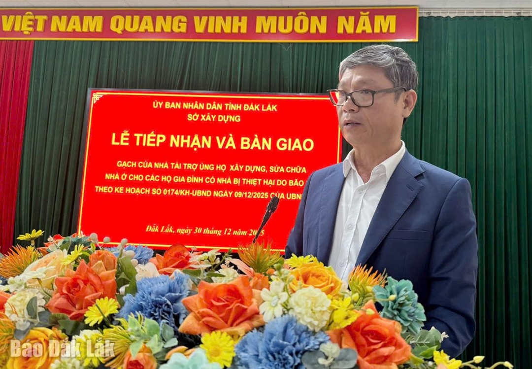 Trần Ngọc Sơn, Chủ tịch hội đồng quản trị Công ty Cổ phần Năng lượng tái tạo Đắk Lắk phát biểu tại buổi lễ.