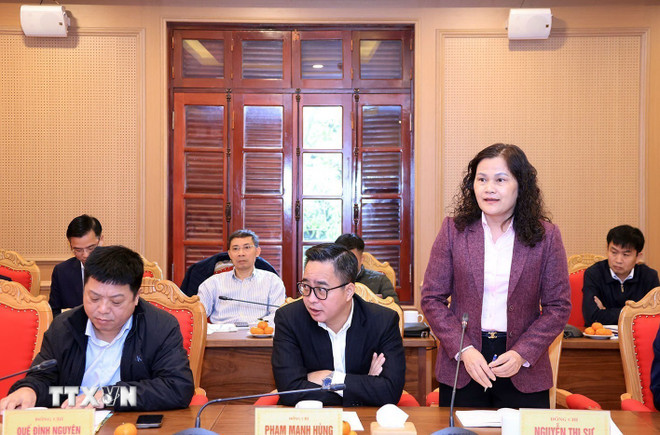 Phó Tổng giám đốc TTXVN Nguyễn Thị Sự phát biểu. Ảnh: TTXVN