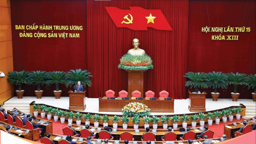 Hội nghị lần thứ 15 Ban Chấp hành Trung ương Đảng khóa XIII. Ảnh: TTXVN