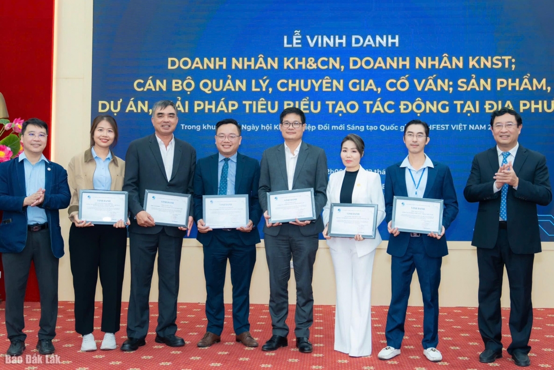 Tỉnh Đắk Lắk có 6 doanh nhân được vinh danh trong lĩnh vực khoa học công nghệ, khởi nghiệp sáng tạo