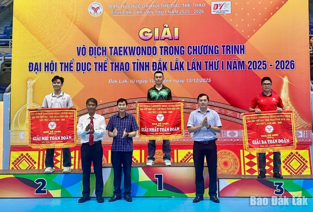 Ban tổ chức trao giải toàn đoàn cho các địa phương đoạt thành tích cao.