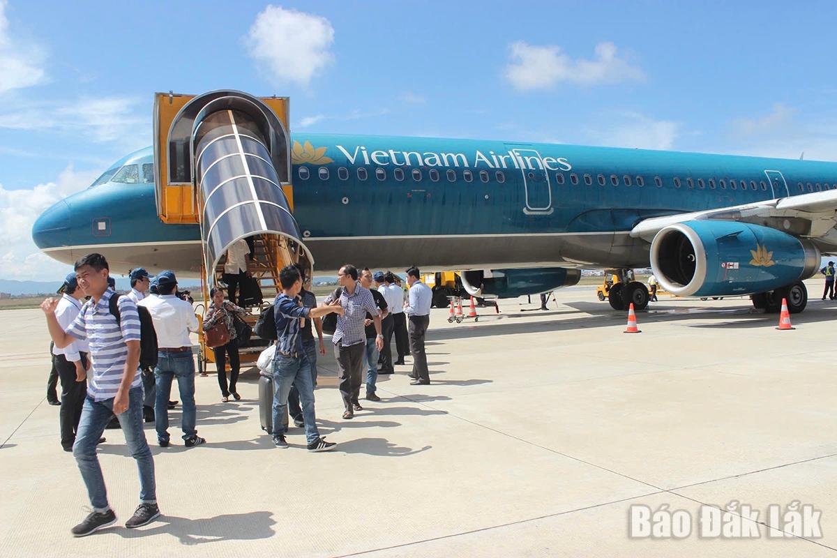 Passengers at Tuy Hoa airport.