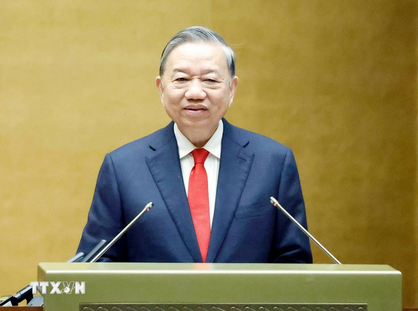 Tổng Bí thư Tô Lâm phát biểu chỉ đạo tại hội nghị. Ảnh: TTXVN